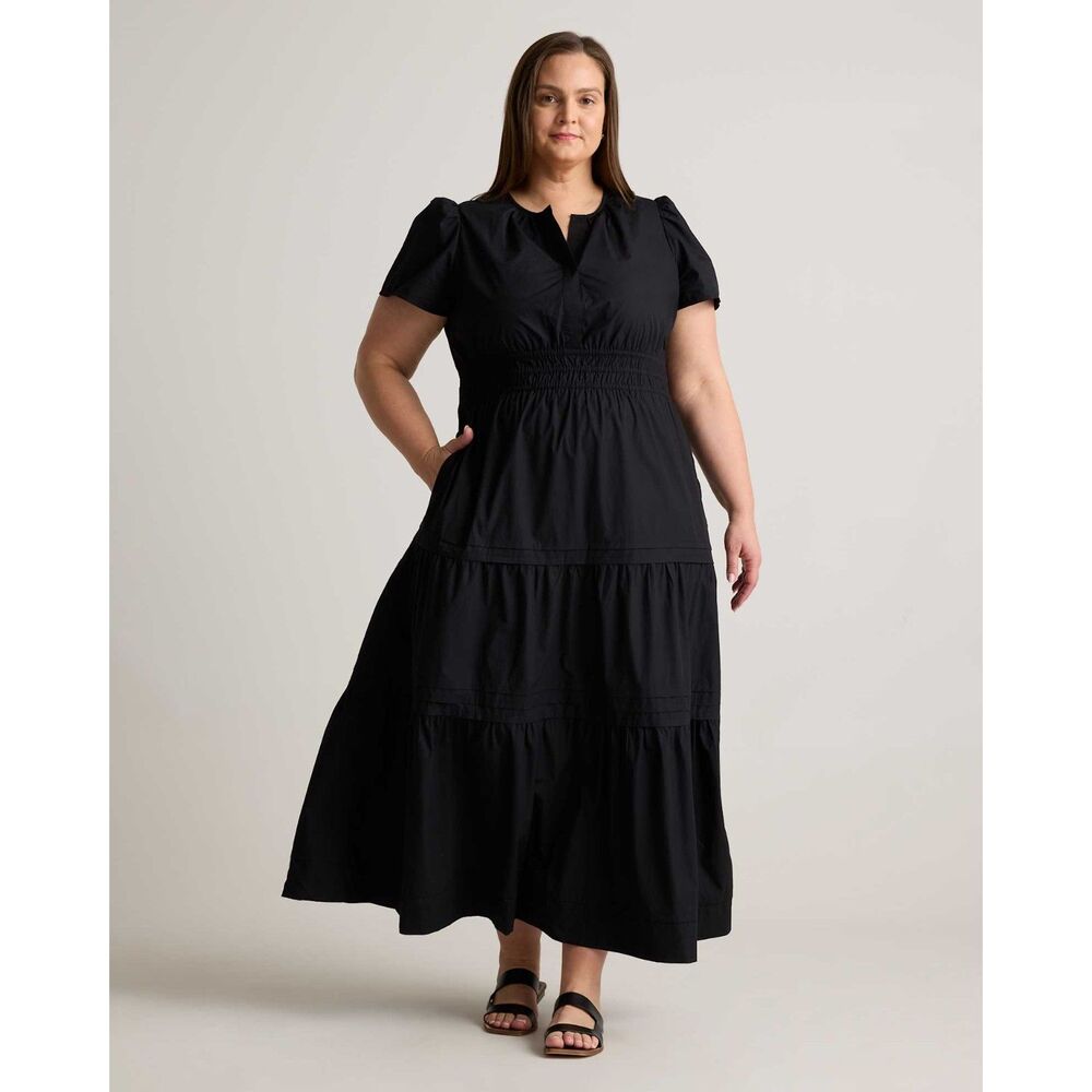 Quince Black Tiered Maxi Dress